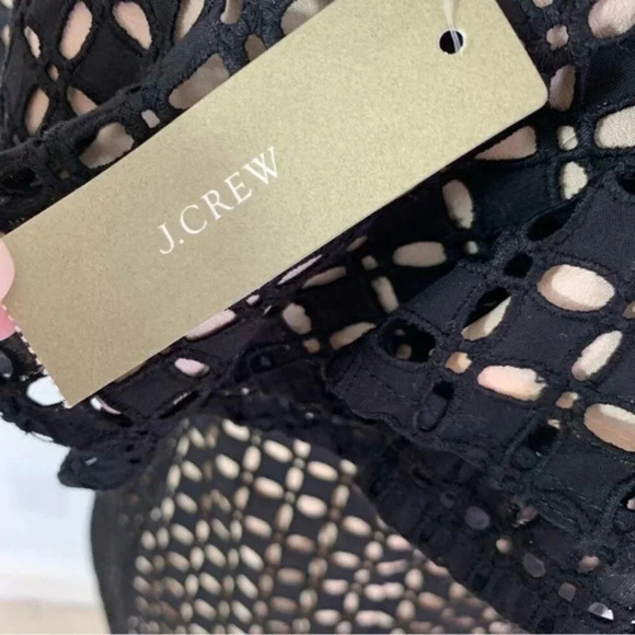 J. Crew Collection One-Shoulder Ruffle Dress Black In Eyelet Size 2 NWT - Picture 8 of 11